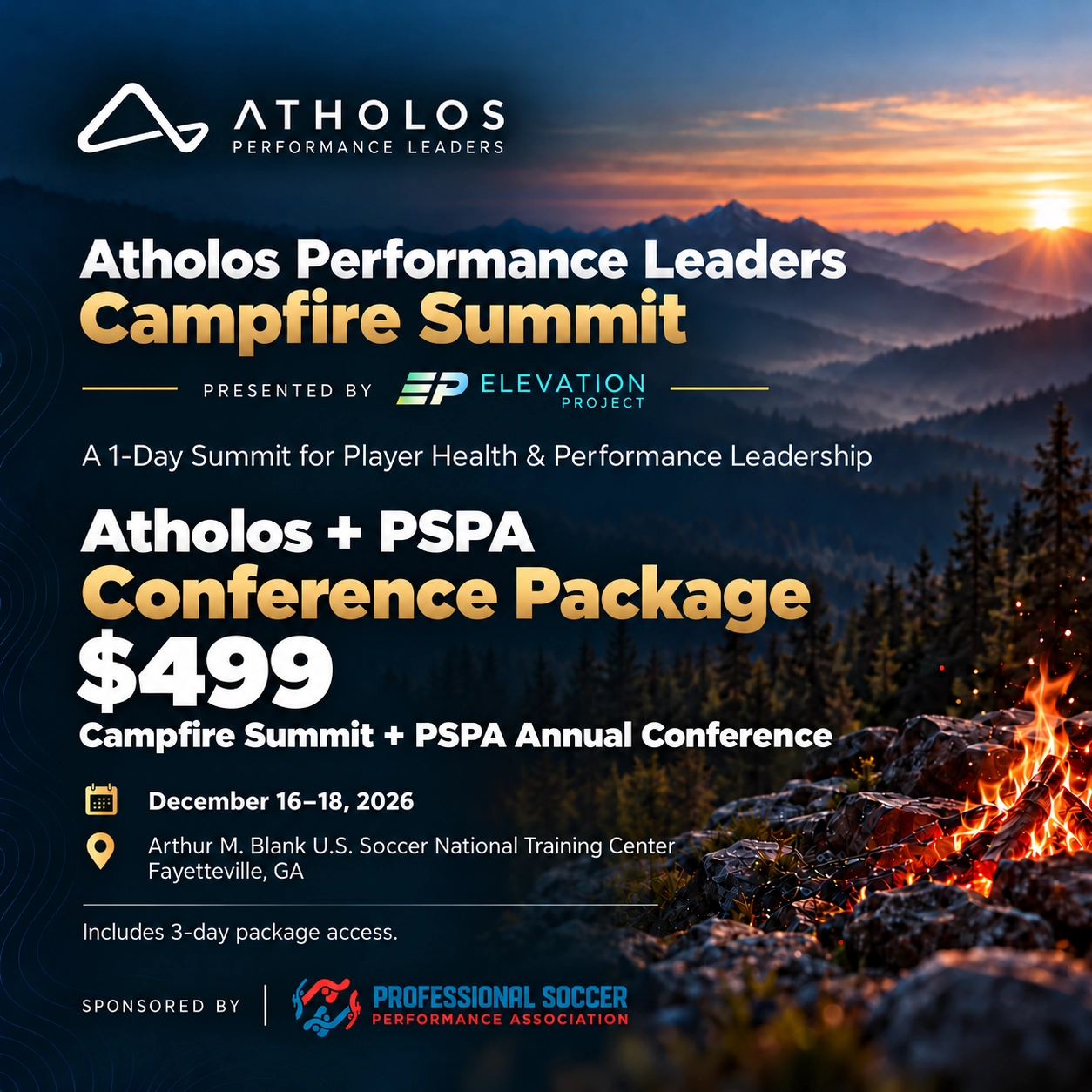 Atholos Performance Leaders Campfire Summit and PSPA Annual Conference Package for $499